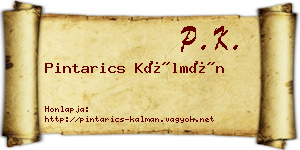 Pintarics Kálmán névjegykártya