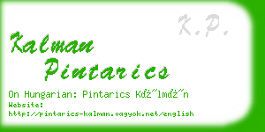 kalman pintarics business card